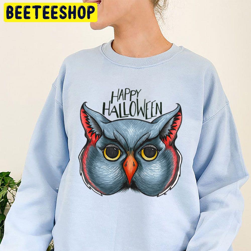 Retro Owl Face Happy Halloween Trending Unisex Sweatshirt Retro Owl Face Happy Halloween Trending Unisex Sweatshirt