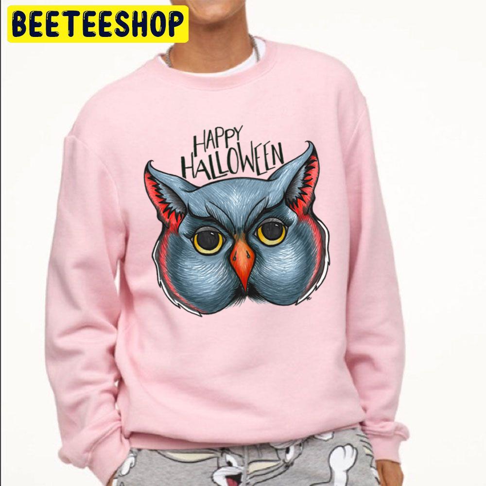 Retro Owl Face Happy Halloween Trending Unisex Sweatshirt Retro Owl Face Happy Halloween Trending Unisex Sweatshirt