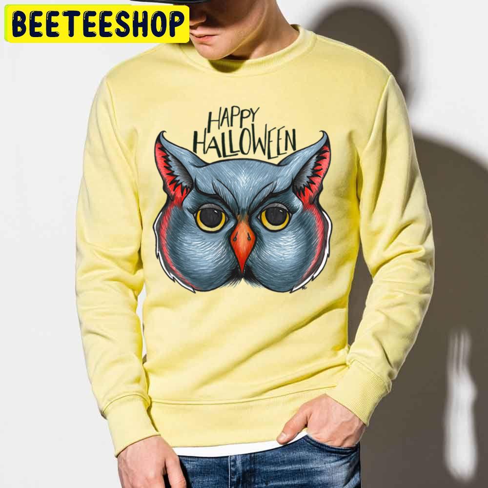 Retro Owl Face Happy Halloween Trending Unisex Sweatshirt Retro Owl Face Happy Halloween Trending Unisex Sweatshirt