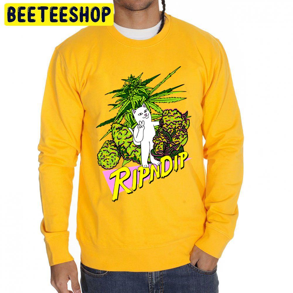 Ripndip Cat And Weed Life Is Never Flat Trending Unisex Sweatshirt Ripndip Cat And Weed Life Is Never Flat Trending Unisex Sweatshirt