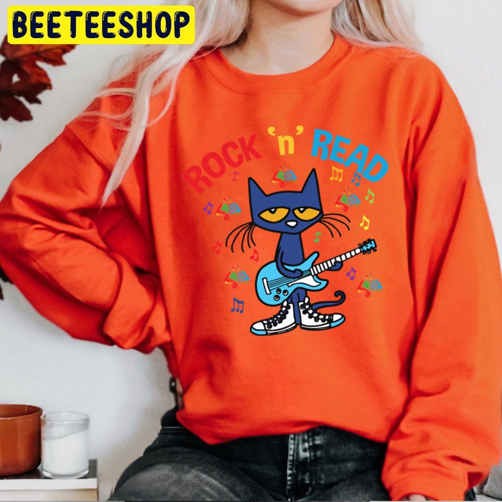 Rock And Read Pete The Cat With The Blue Guitar And White Shoes Trending Unisex Sweatshirt Rock And Read Pete The Cat With The Blue Guitar And White Shoes Trending Unisex Sweatshirt