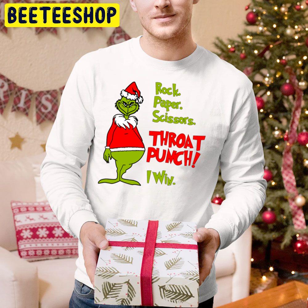 Rock Paper Scissors Throat Punch I Win Grinch Christmas Trending Unisex Hoodie Rock Paper Scissors Throat Punch I Win Grinch Christmas Trending Unisex Hoodie