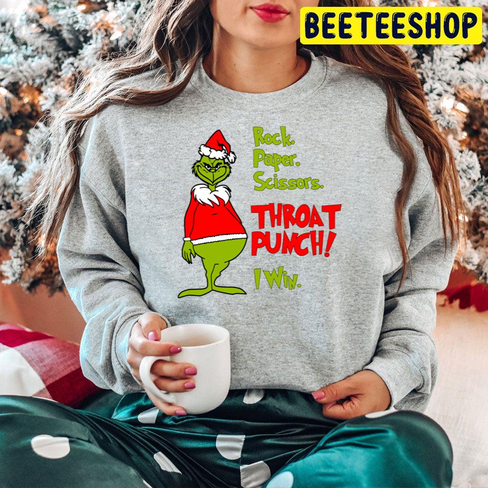 Rock Paper Scissors Throat Punch I Win Grinch Christmas Trending Unisex Hoodie Rock Paper Scissors Throat Punch I Win Grinch Christmas Trending Unisex Hoodie