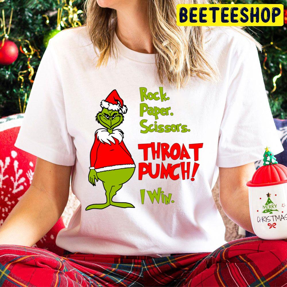 Rock Paper Scissors Throat Punch I Win Grinch Christmas Trending Unisex Hoodie Rock Paper Scissors Throat Punch I Win Grinch Christmas Trending Unisex Hoodie