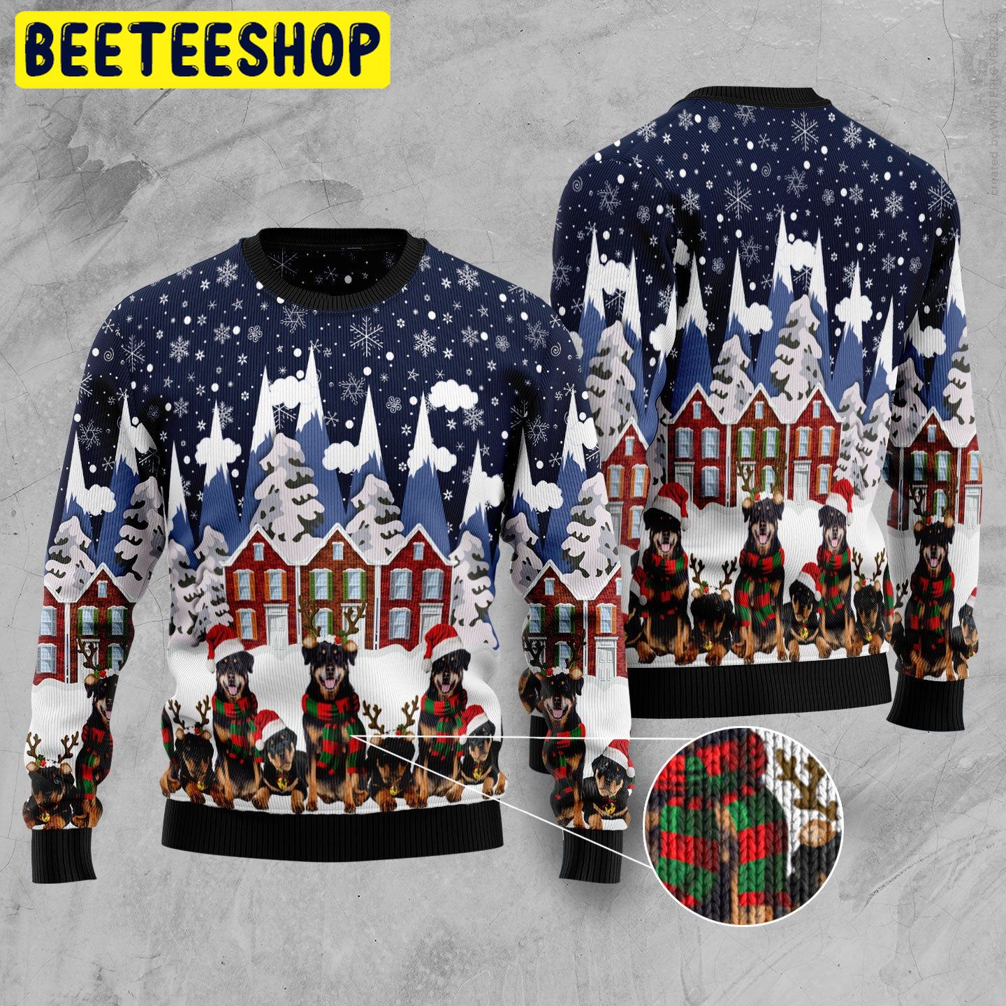 Rottweiler Family Trending Ugly Christmas Sweatshirt Rottweiler Family Trending Ugly Christmas Sweatshirt