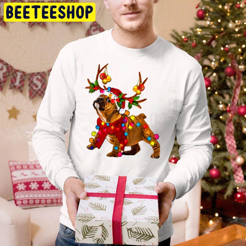 Santa Bulldog Gorgeous Reindeer Light Christmas Trending Unisex Hoodie Santa Bulldog Gorgeous Reindeer Light Christmas Trending Unisex Hoodie