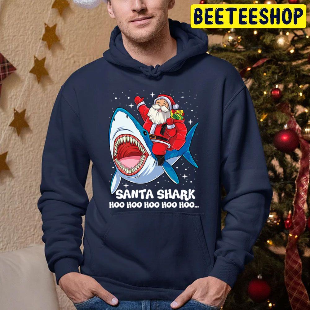 Santa Shark Hoo Hoo Hoo Funny Christmas Trending Unisex Hoodie Santa Shark Hoo Hoo Hoo Funny Christmas Trending Unisex Hoodie