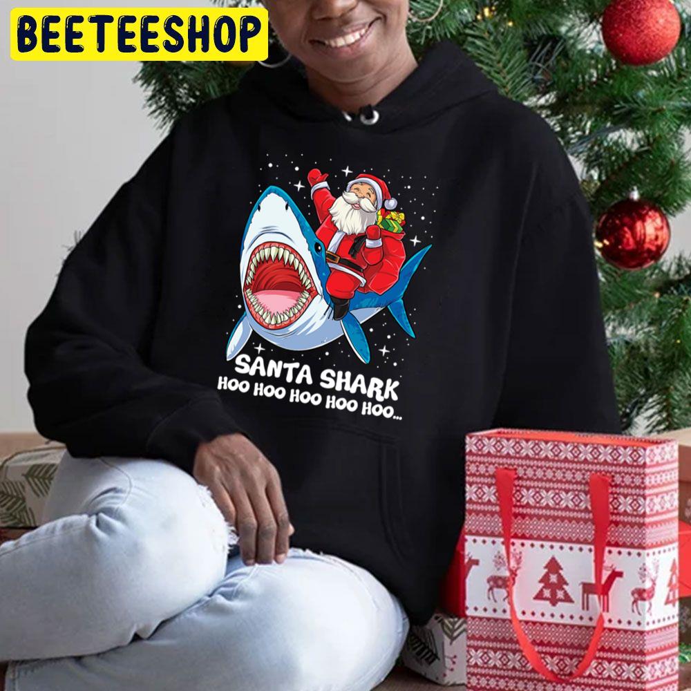 Santa Shark Hoo Hoo Hoo Funny Christmas Trending Unisex Hoodie Santa Shark Hoo Hoo Hoo Funny Christmas Trending Unisex Hoodie