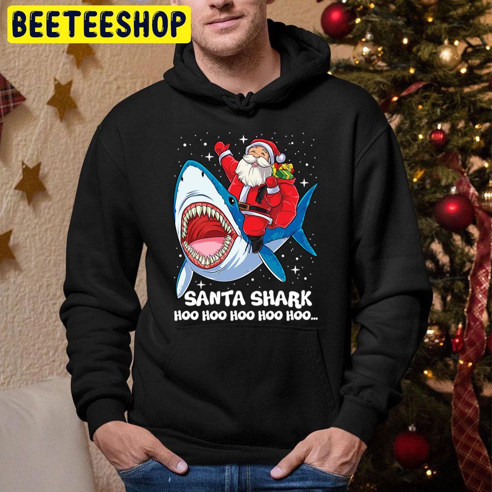 Santa Shark Hoo Hoo Hoo Funny Christmas Trending Unisex Hoodie Santa Shark Hoo Hoo Hoo Funny Christmas Trending Unisex Hoodie
