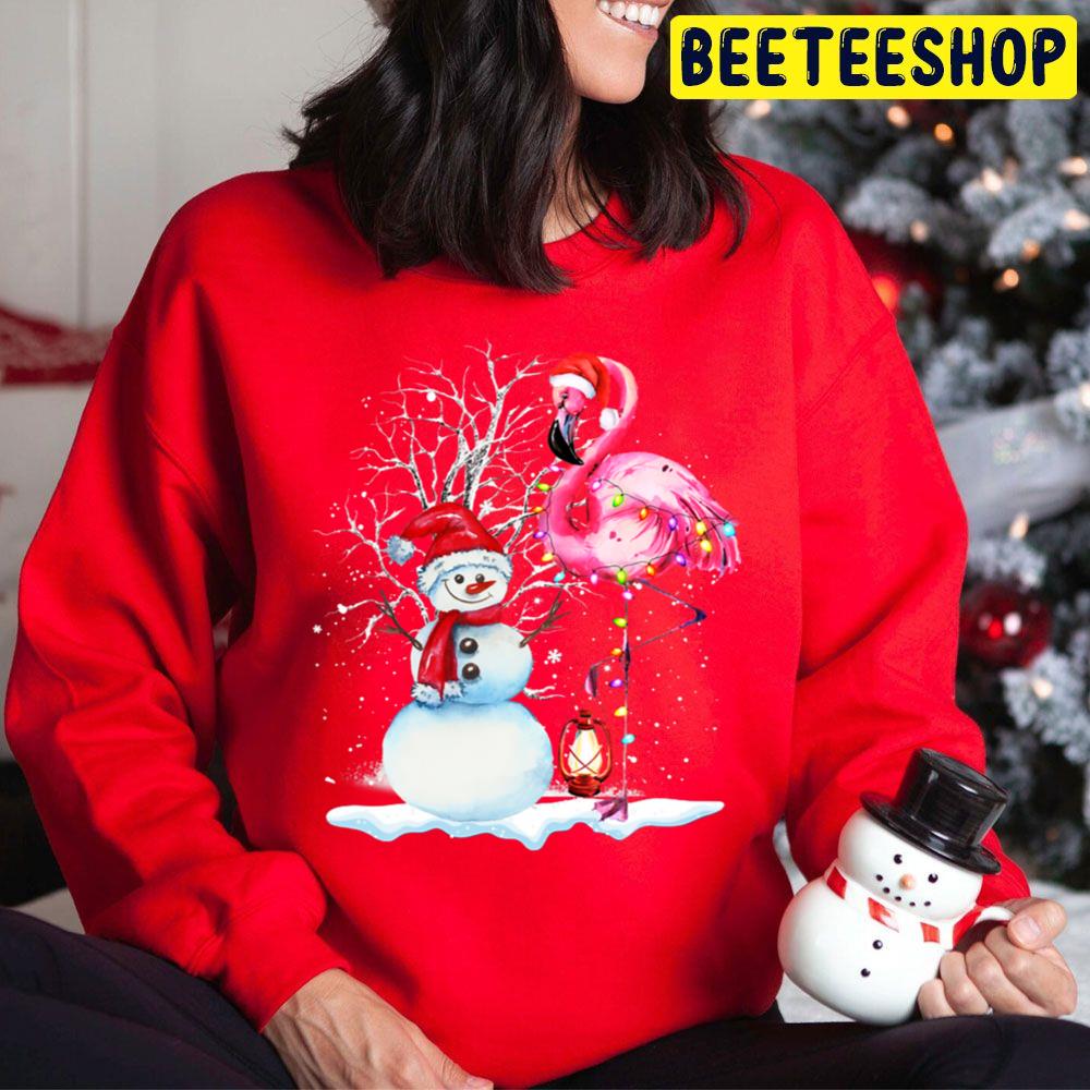 Santa Snowman Flamingo Xmas Lights Merry Christmas Trending Unisex Hoodie Santa Snowman Flamingo Xmas Lights Merry Christmas Trending Unisex Hoodie