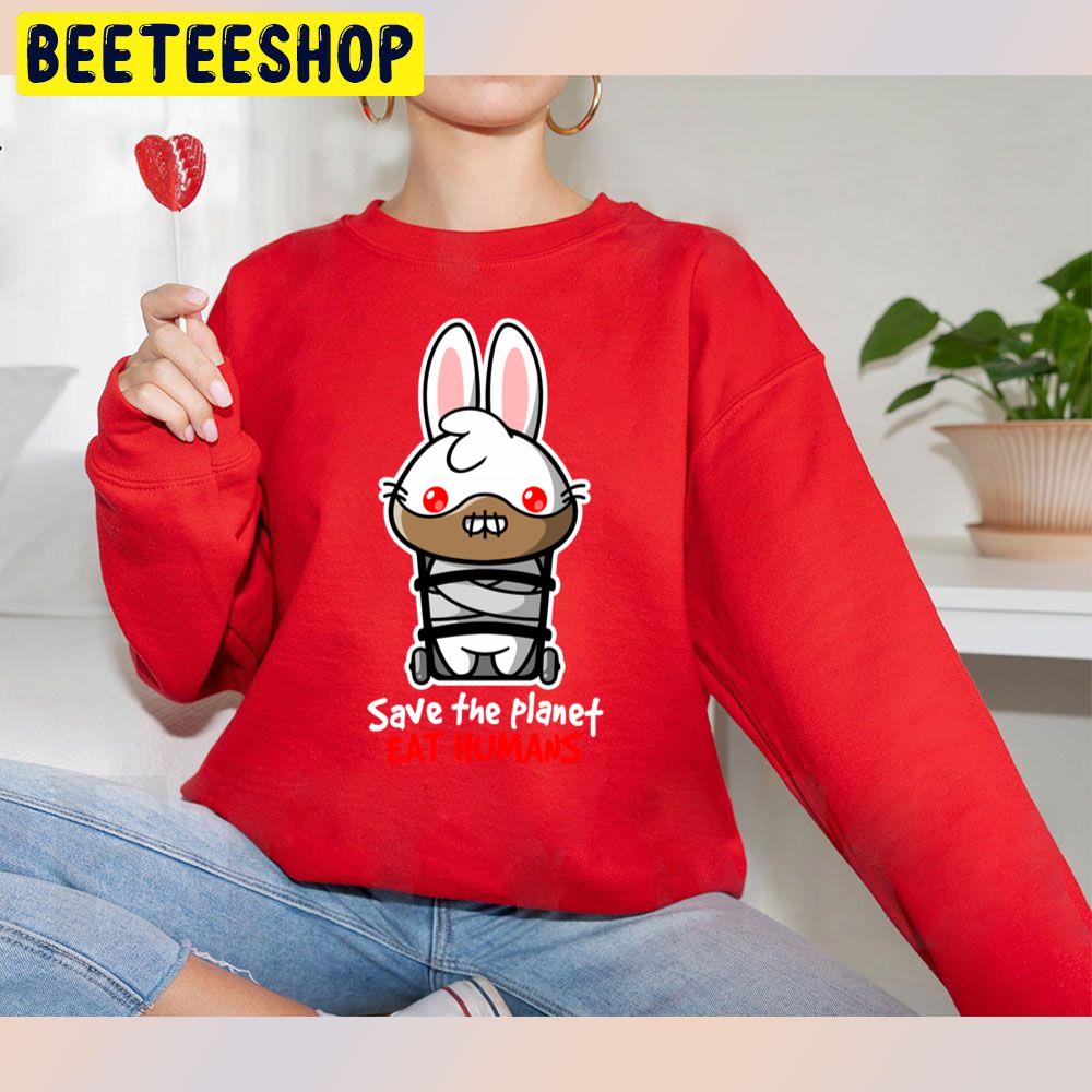 Save The Planet Eat Humans Hannibal Bunny Halloween Trending Unisex Sweatshirt Save The Planet Eat Humans Hannibal Bunny Halloween Trending Unisex Sweatshirt