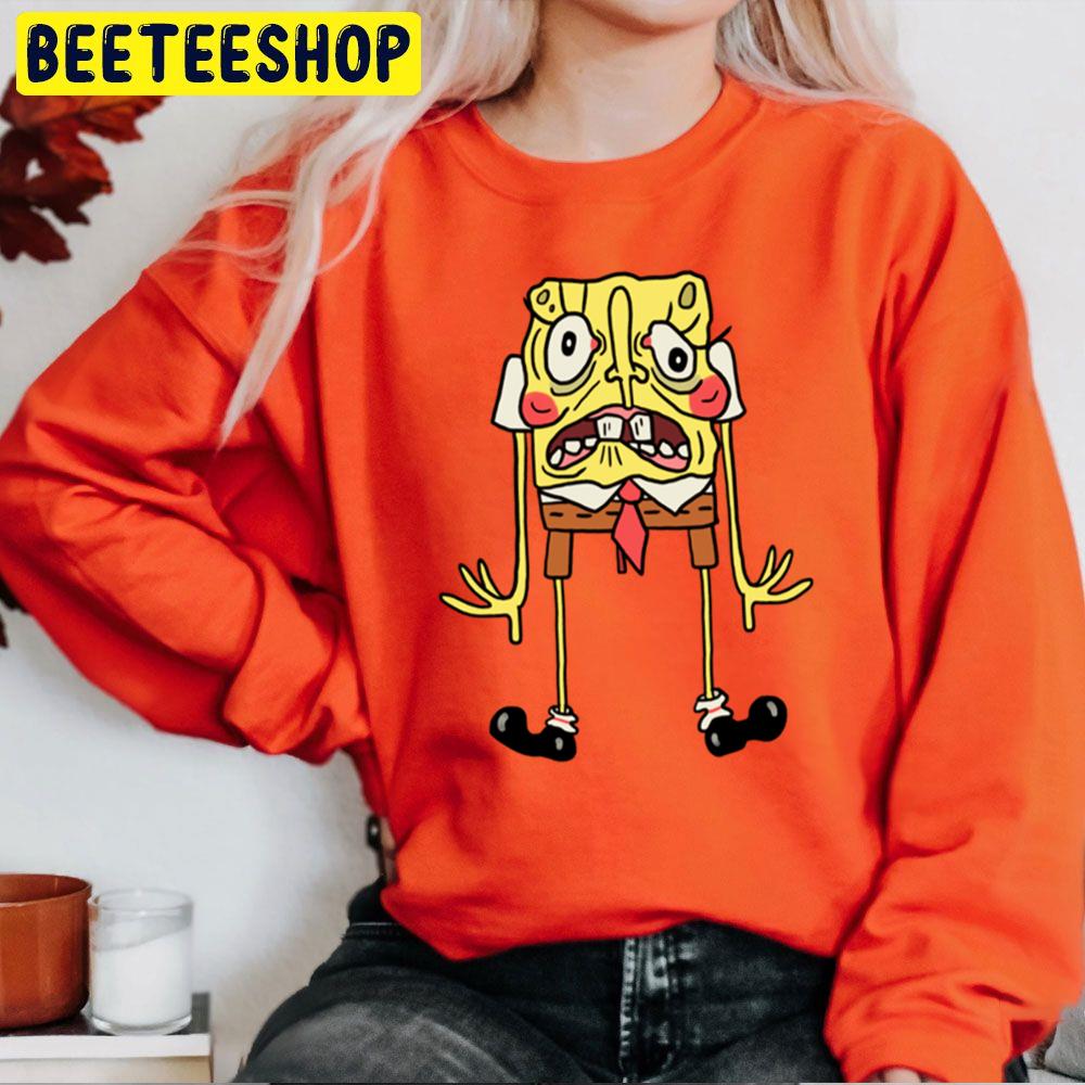 Scared Spongebob Halloween Unisex Sweatshirt Scared Spongebob Halloween Unisex Sweatshirt
