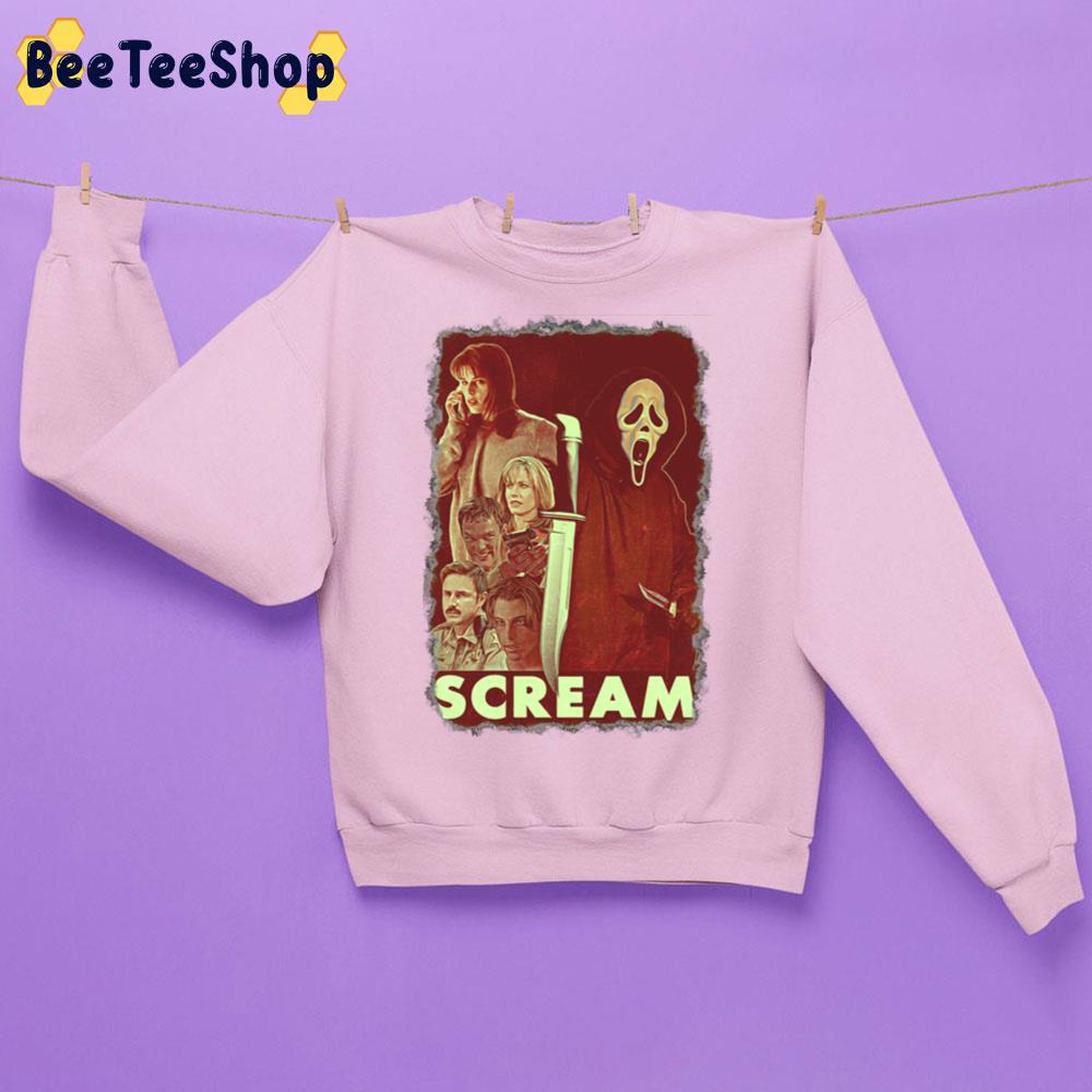 Scream Knife Collage Halloween Trending Unisex Sweatshirt Scream Knife Collage Halloween Trending Unisex Sweatshirt