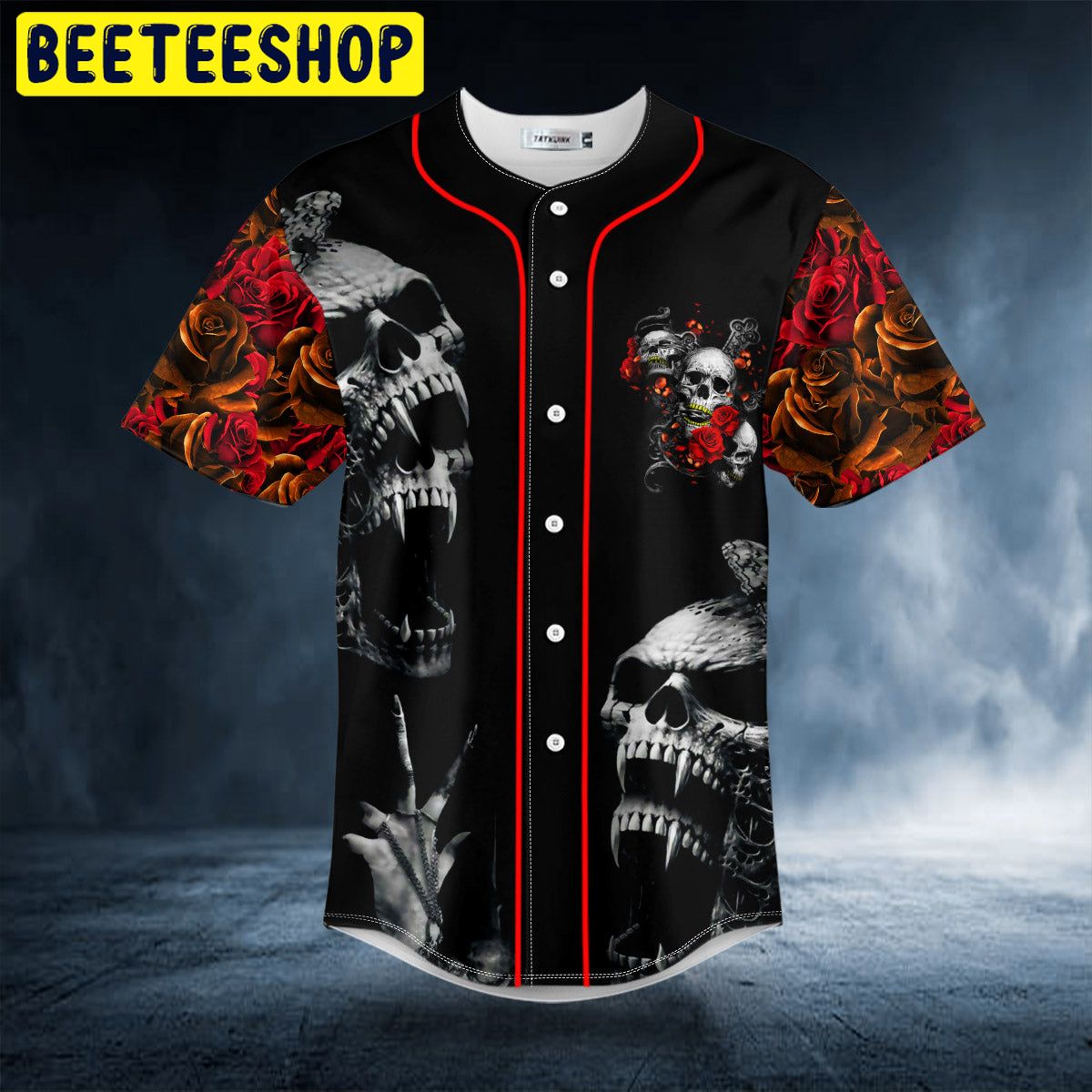 See Hear Speak No Evil Roses Skull Trending Baseball Jersey See Hear Speak No Evil Roses Skull Trending Baseball Jersey