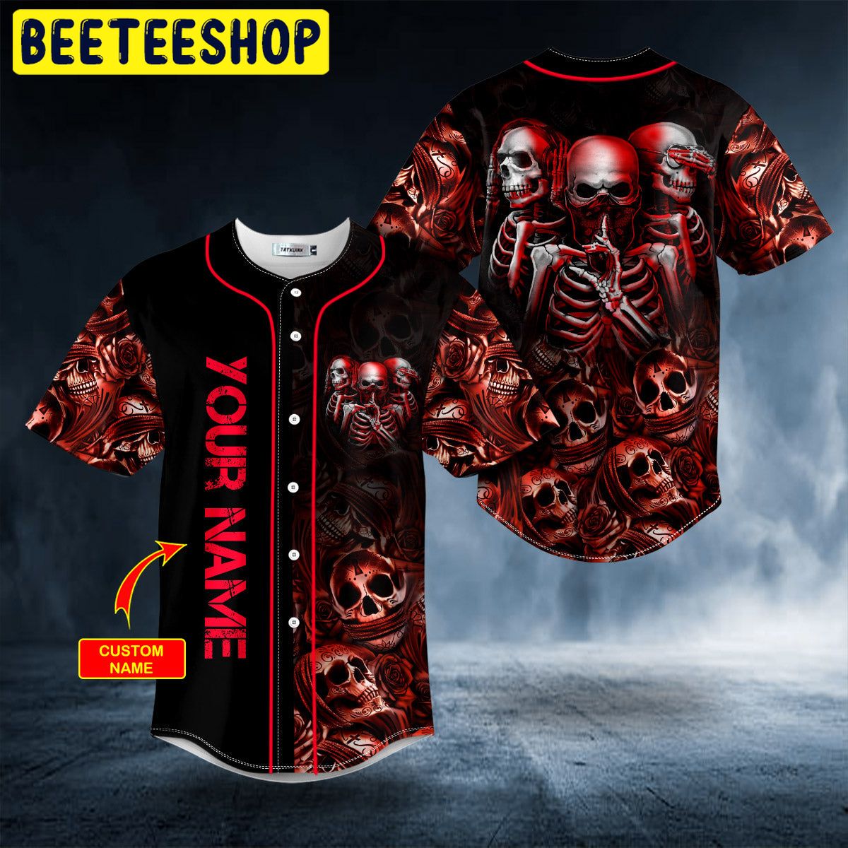 See No Hear No Speak No Blood Rose Skull Custom Trending Baseball Jersey See No Hear No Speak No Blood Rose Skull Custom Trending Baseball Jersey
