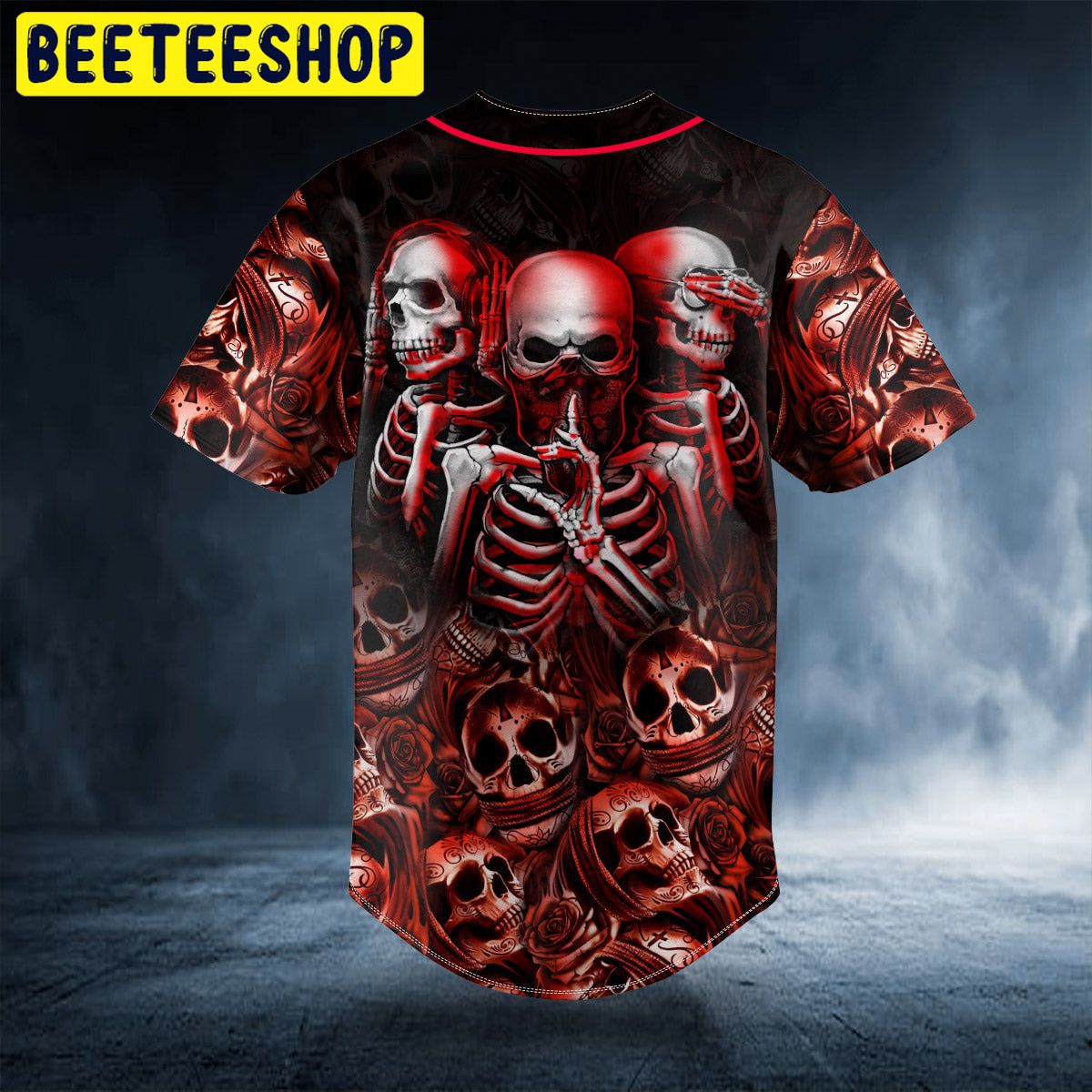 See No Hear No Speak No Blood Rose Skull Custom Trending Baseball Jersey See No Hear No Speak No Blood Rose Skull Custom Trending Baseball Jersey