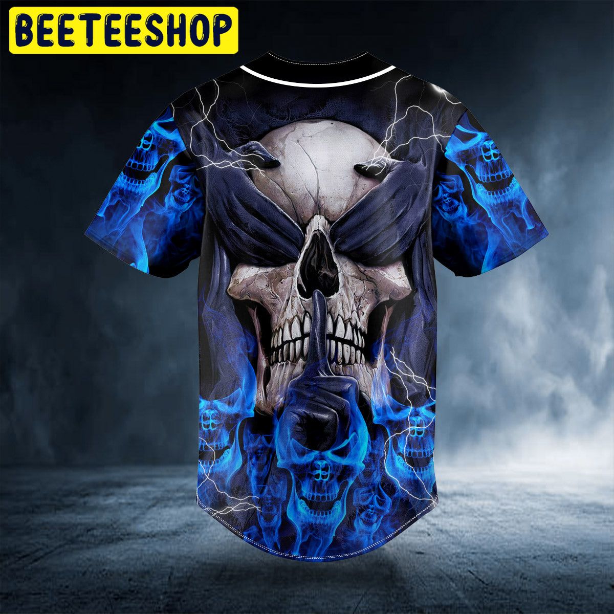See No Hear No Speak No Evil Blue Flame Skull Custom Trending Baseball Jersey See No Hear No Speak No Evil Blue Flame Skull Custom Trending Baseball Jersey