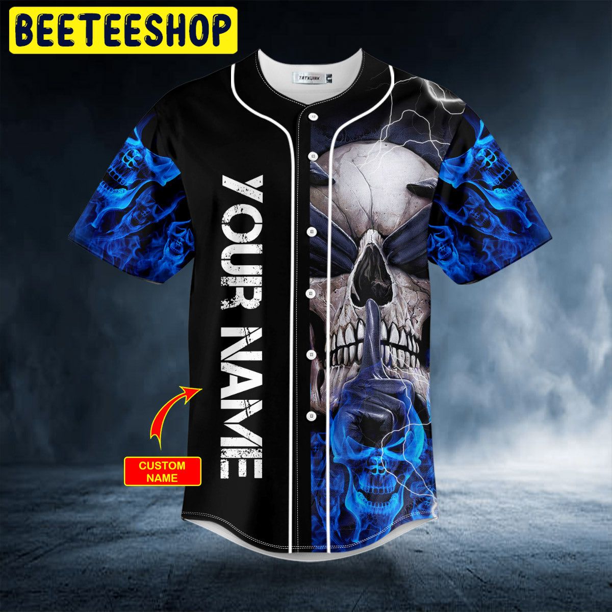See No Hear No Speak No Evil Blue Flame Skull Custom Trending Baseball Jersey See No Hear No Speak No Evil Blue Flame Skull Custom Trending Baseball Jersey