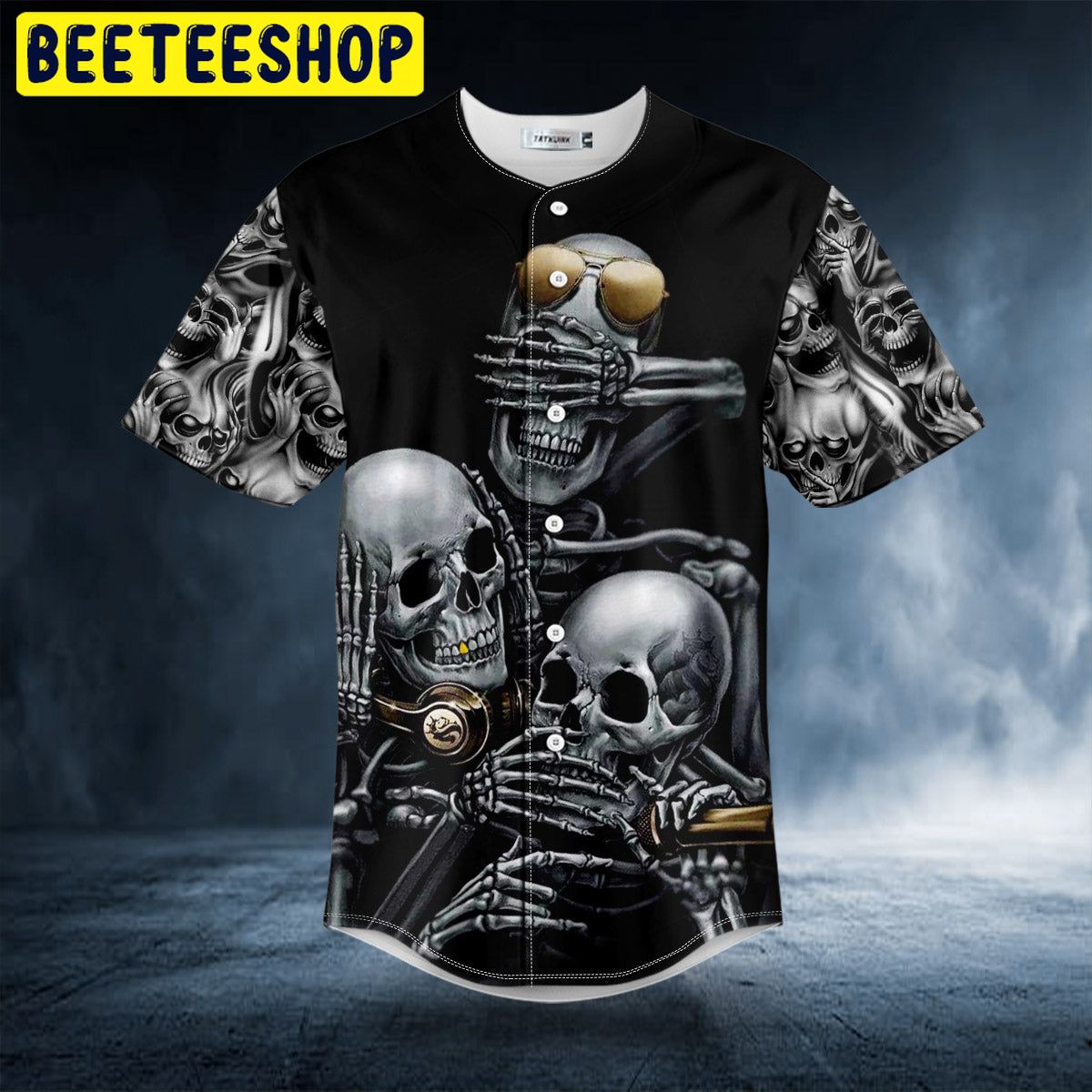 See No Hear No Speak No Evil Skull Trending Baseball Jersey See No Hear No Speak No Evil Skull Trending Baseball Jersey