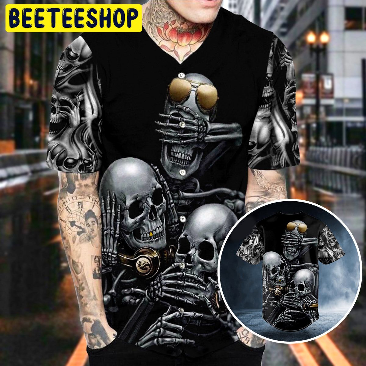 See No Hear No Speak No Evil Skull Trending Baseball Jersey See No Hear No Speak No Evil Skull Trending Baseball Jersey