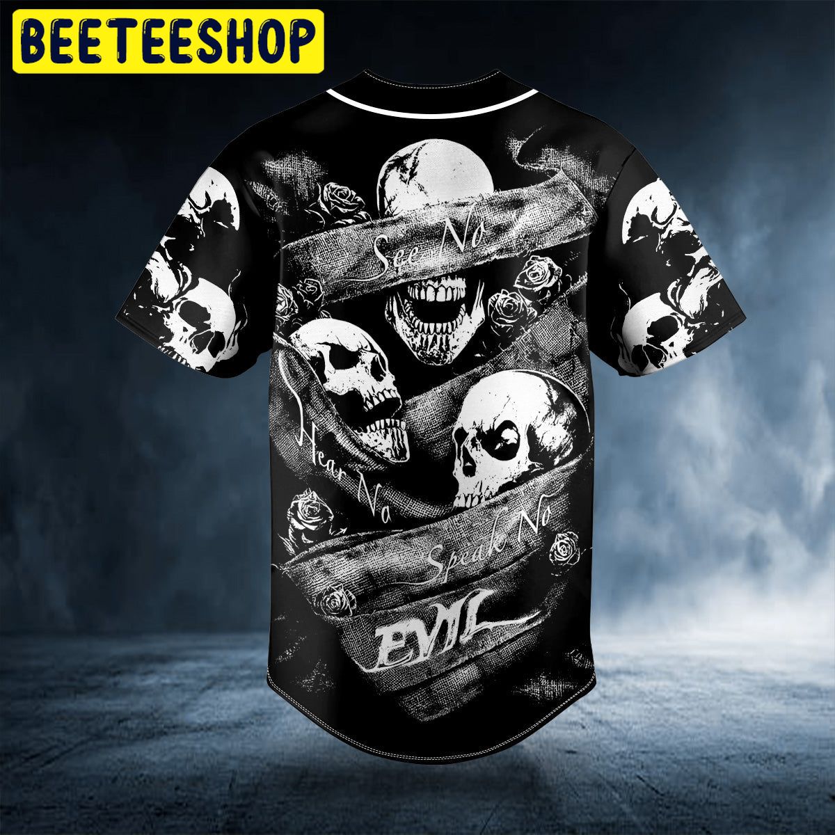 See No Hear No Speak No Evil Vintage Skull Custom Trending Baseball Jersey See No Hear No Speak No Evil Vintage Skull Custom Trending Baseball Jersey