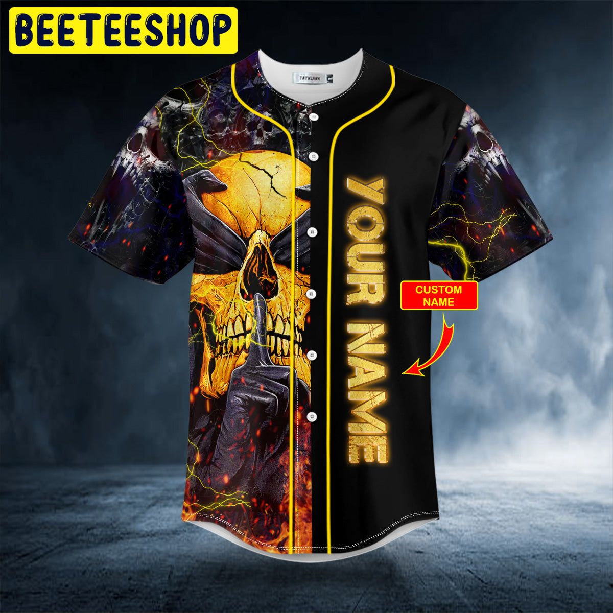 See No Hear No Speak No Evil Yellow Skull Custom Trending Baseball Jersey See No Hear No Speak No Evil Yellow Skull Custom Trending Baseball Jersey