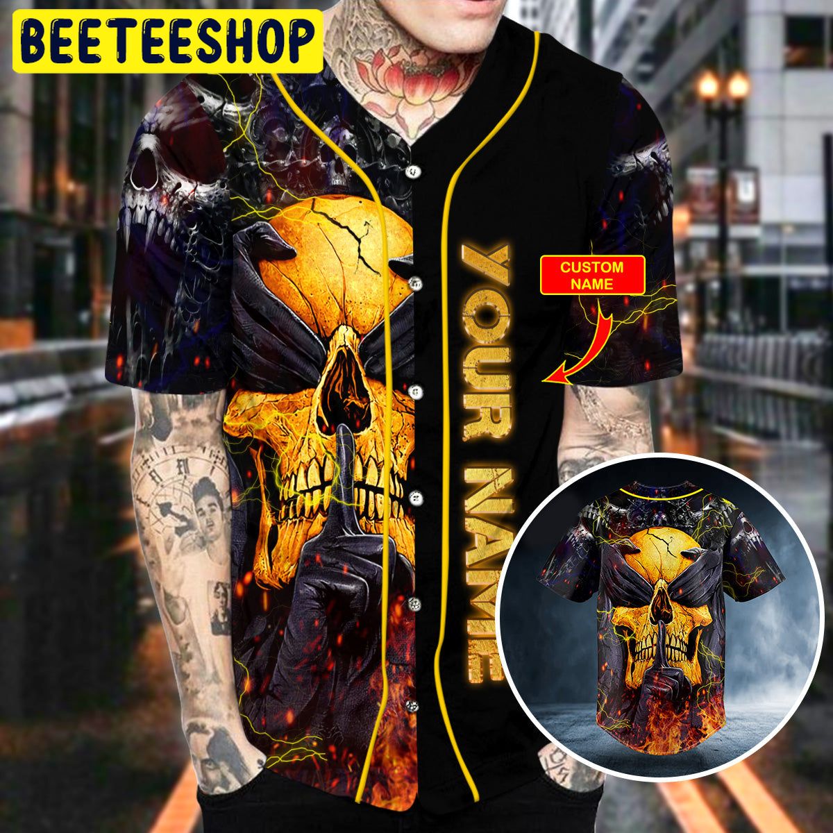 See No Hear No Speak No Evil Yellow Skull Custom Trending Baseball Jersey See No Hear No Speak No Evil Yellow Skull Custom Trending Baseball Jersey