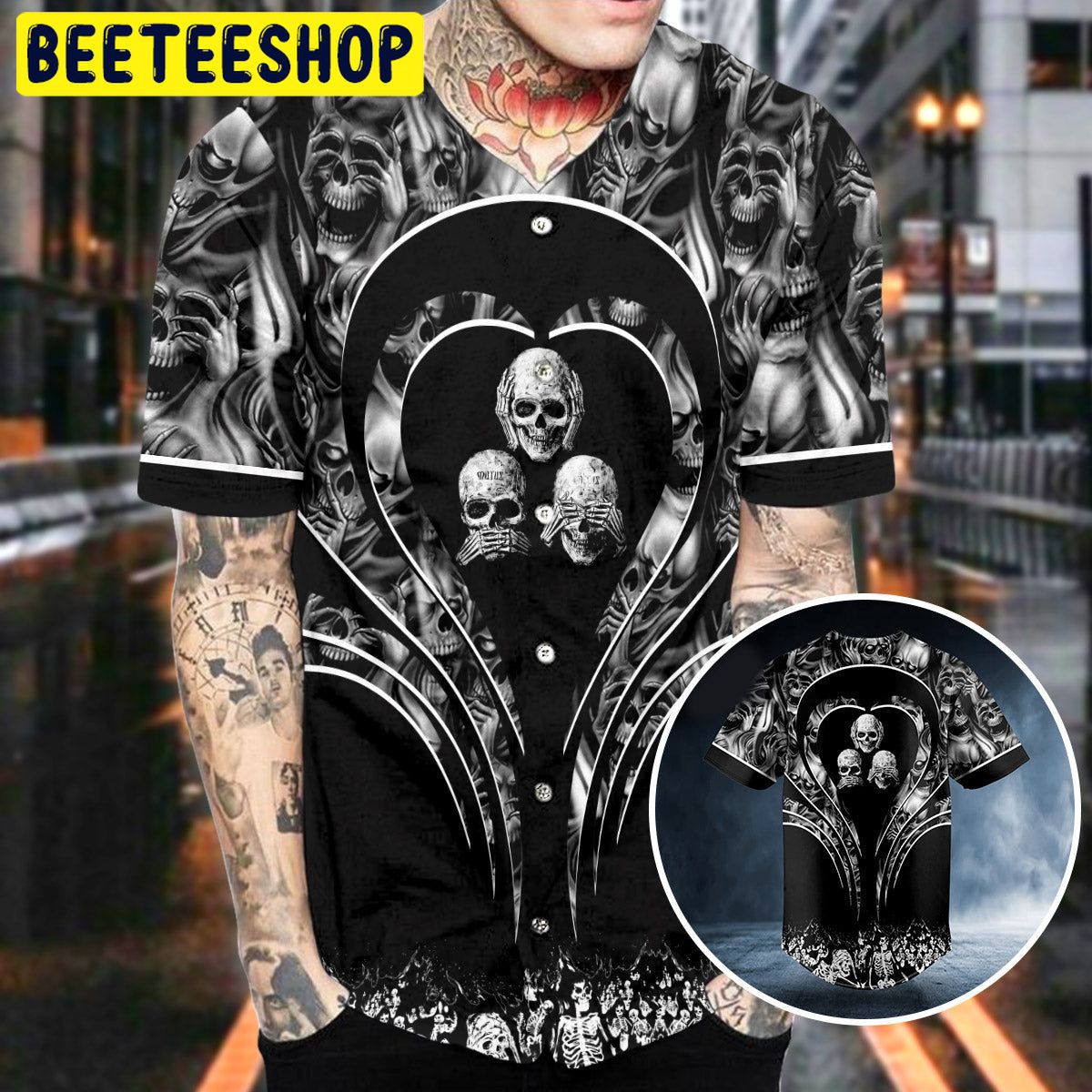 See No Hear No Speak No Skull Trending Baseball Jersey See No Hear No Speak No Skull Trending Baseball Jersey
