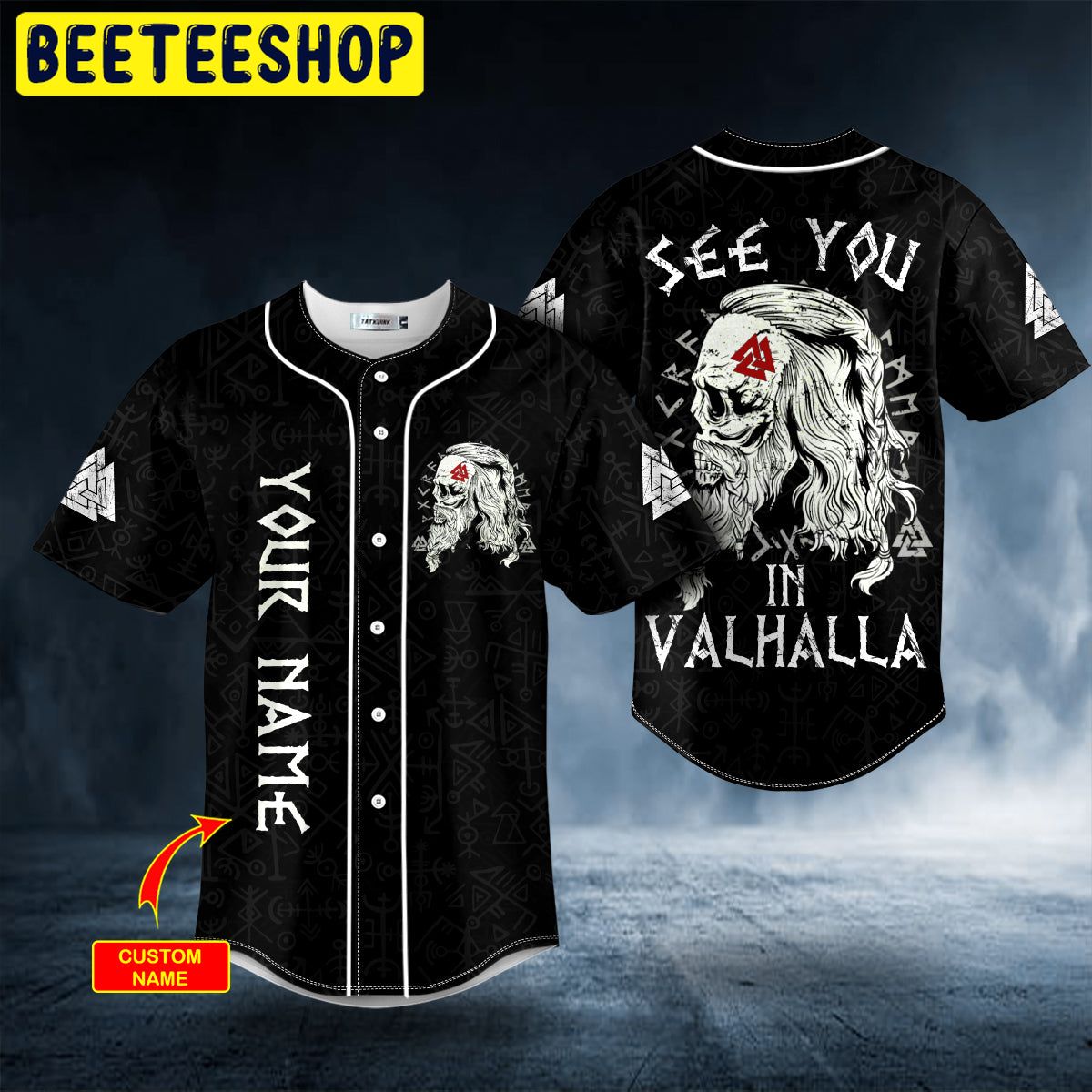 See You In Valhalla Valknut Viking Skull Custom Trending Baseball Jersey See You In Valhalla Valknut Viking Skull Custom Trending Baseball Jersey