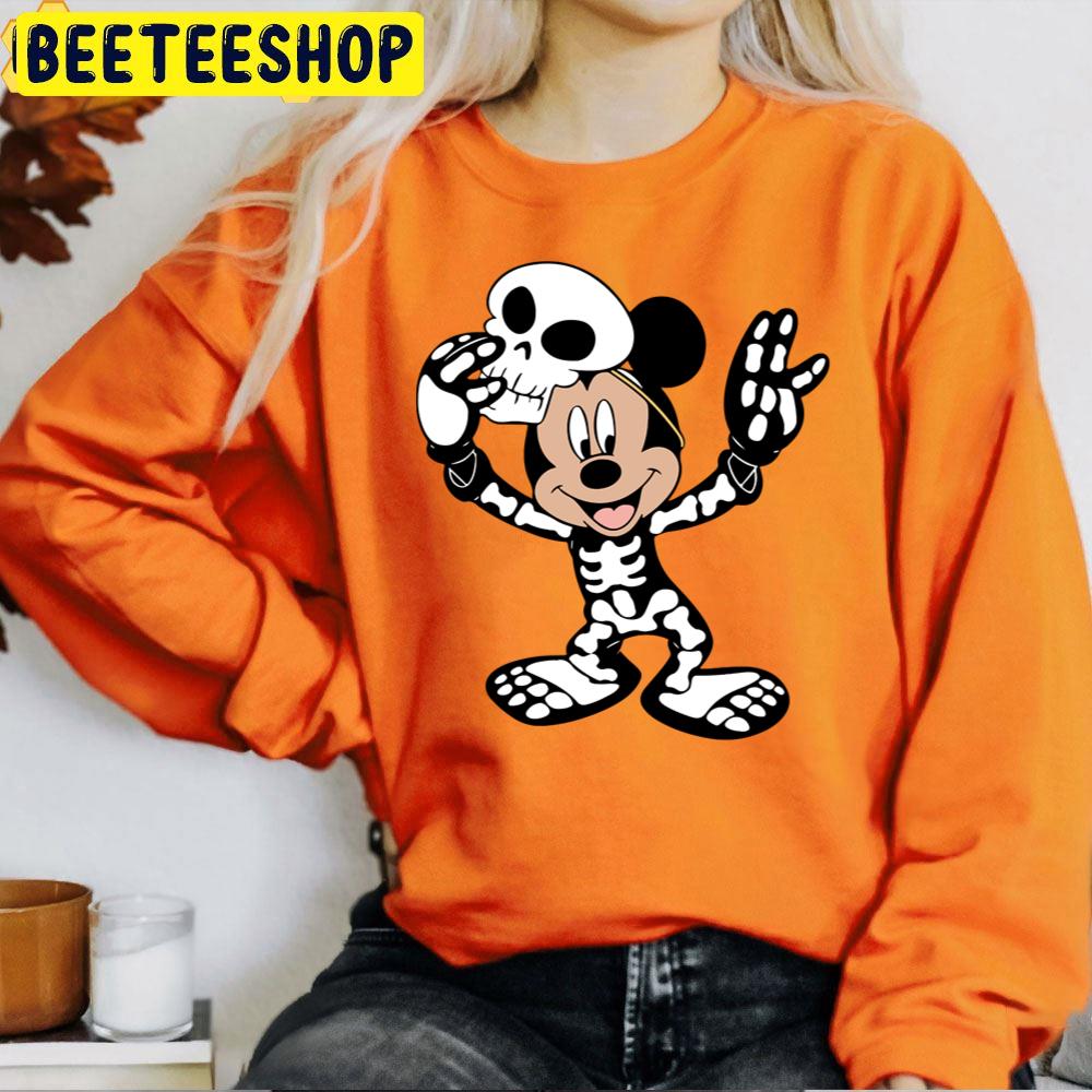 Skeleton Mickey Mouse With Halloween Mask Trending Unisex T-Shirt Skeleton Mickey Mouse With Halloween Mask Trending Unisex T-Shirt