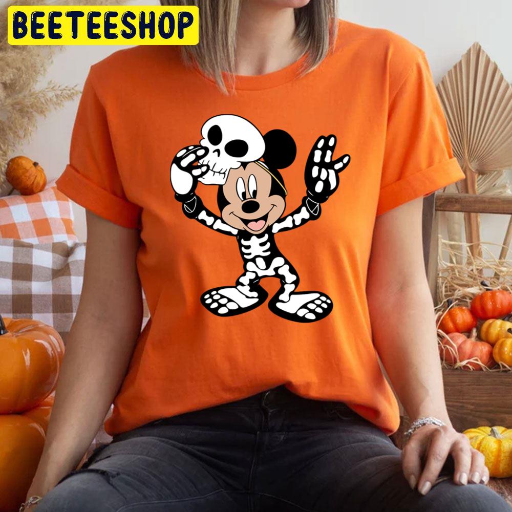 Skeleton Mickey Mouse With Halloween Mask Trending Unisex T-Shirt Skeleton Mickey Mouse With Halloween Mask Trending Unisex T-Shirt