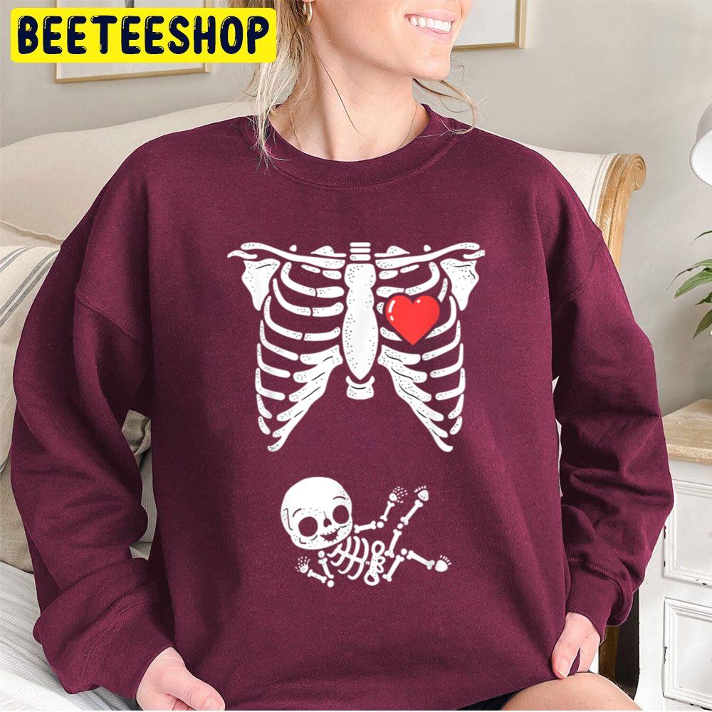 Skeleton Pregnancy Announcement Xray Halloween Trending Unisex Sweatshirt Skeleton Pregnancy Announcement Xray Halloween Trending Unisex Sweatshirt