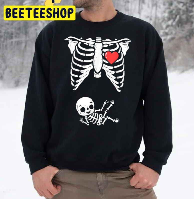 Skeleton Pregnancy Announcement Xray Halloween Trending Unisex Sweatshirt Skeleton Pregnancy Announcement Xray Halloween Trending Unisex Sweatshirt