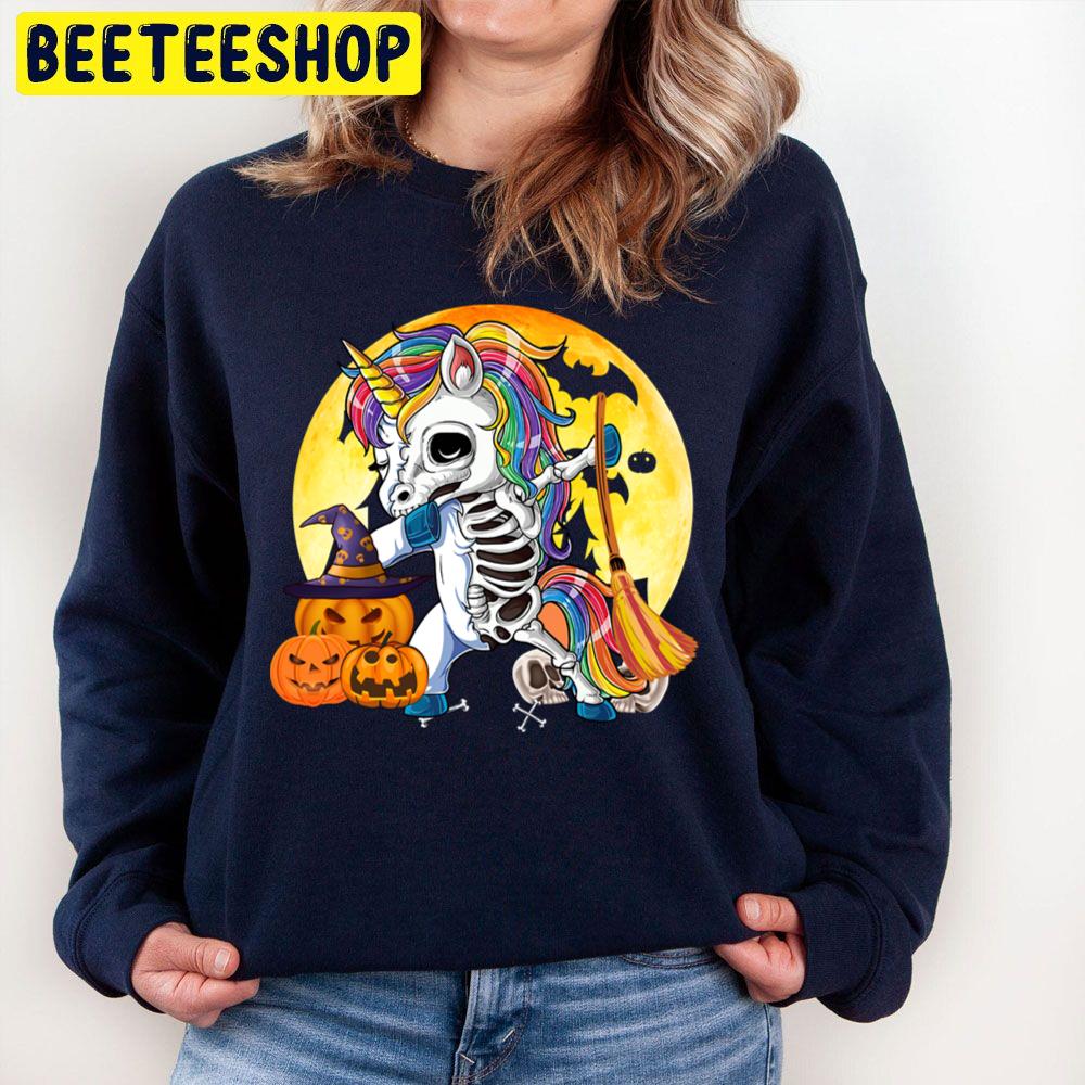 Skeleton Unicorn Red Moon Pumpkin Witch Unisex Sweatshirt Skeleton Unicorn Red Moon Pumpkin Witch Unisex Sweatshirt