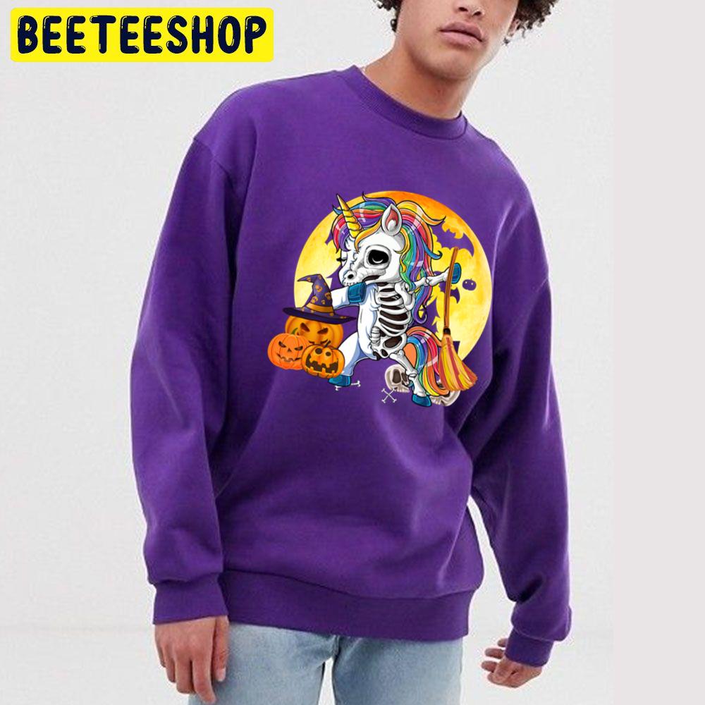 Skeleton Unicorn Red Moon Pumpkin Witch Unisex Sweatshirt Skeleton Unicorn Red Moon Pumpkin Witch Unisex Sweatshirt