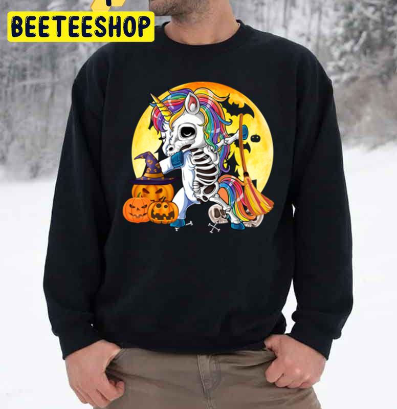 Skeleton Unicorn Red Moon Pumpkin Witch Unisex Sweatshirt Skeleton Unicorn Red Moon Pumpkin Witch Unisex Sweatshirt