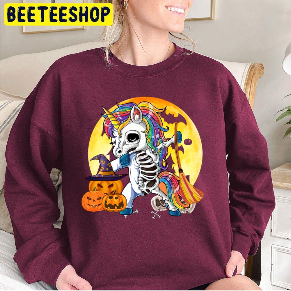 Skeleton Unicorn Red Moon Pumpkin Witch Unisex Sweatshirt Skeleton Unicorn Red Moon Pumpkin Witch Unisex Sweatshirt