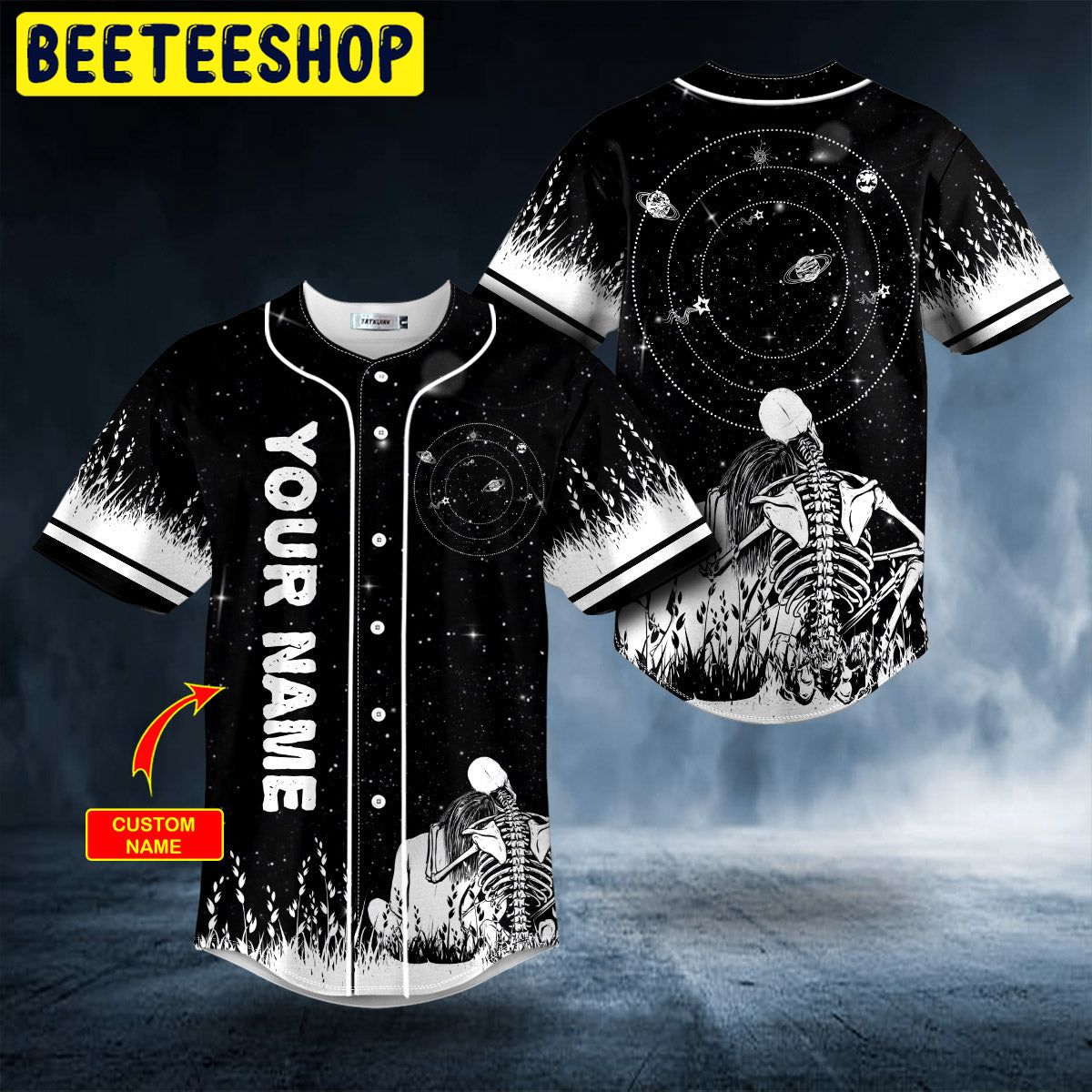 Skull Couple Love Story Skull Custom Trending Baseball Jersey Skull Couple Love Story Skull Custom Trending Baseball Jersey