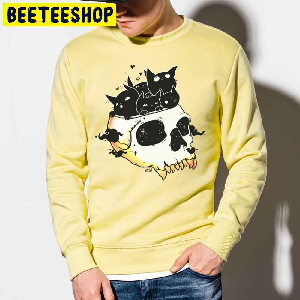 Skull Full Of Black Cat Kittens Trending Unisex Sweatshirt Skull Full Of Black Cat Kittens Trending Unisex Sweatshirt