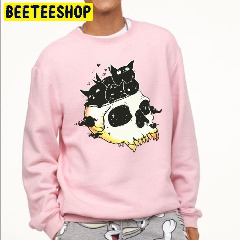 Skull Full Of Black Cat Kittens Trending Unisex Sweatshirt Skull Full Of Black Cat Kittens Trending Unisex Sweatshirt