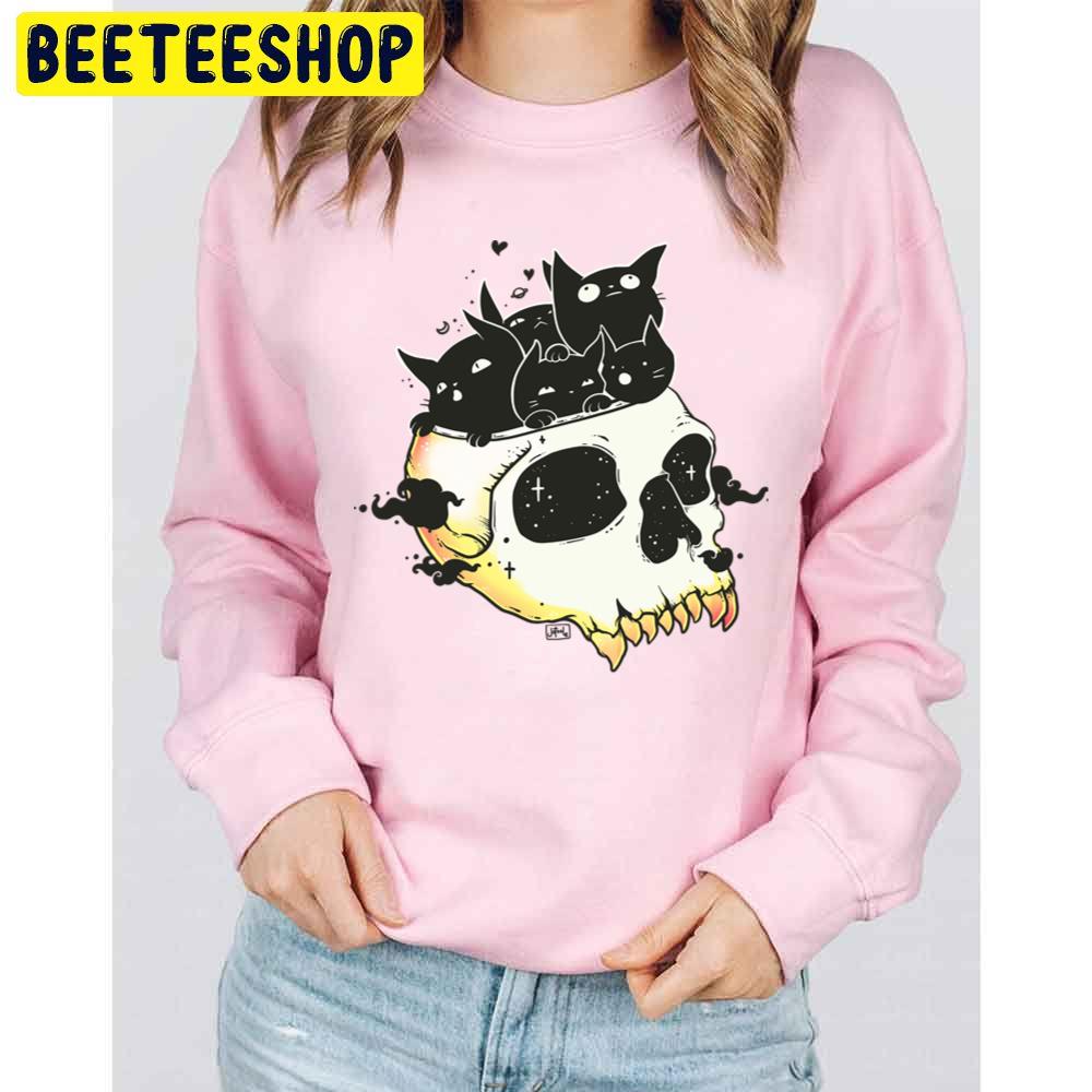Skull Full Of Black Cat Kittens Trending Unisex Sweatshirt Skull Full Of Black Cat Kittens Trending Unisex Sweatshirt