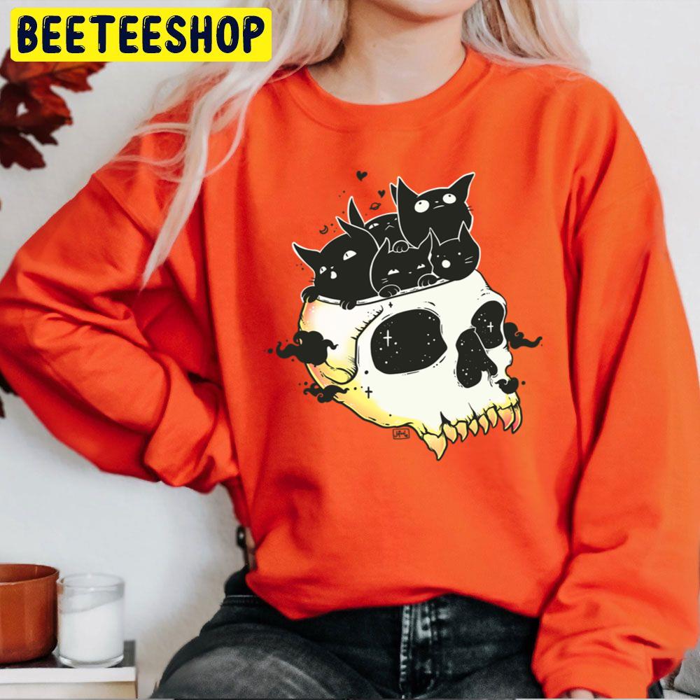 Skull Full Of Black Cat Kittens Trending Unisex Sweatshirt Skull Full Of Black Cat Kittens Trending Unisex Sweatshirt