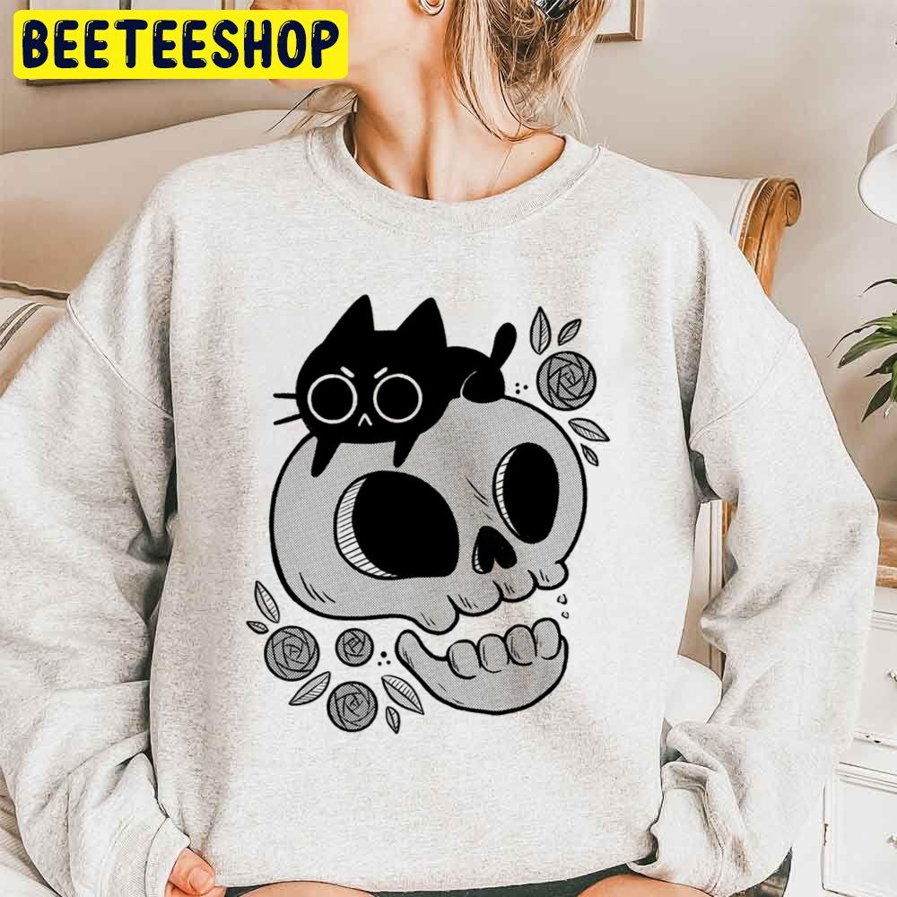 Skull Kitten Cute Black Cat Trending Unisex Sweatshirt Skull Kitten Cute Black Cat Trending Unisex Sweatshirt