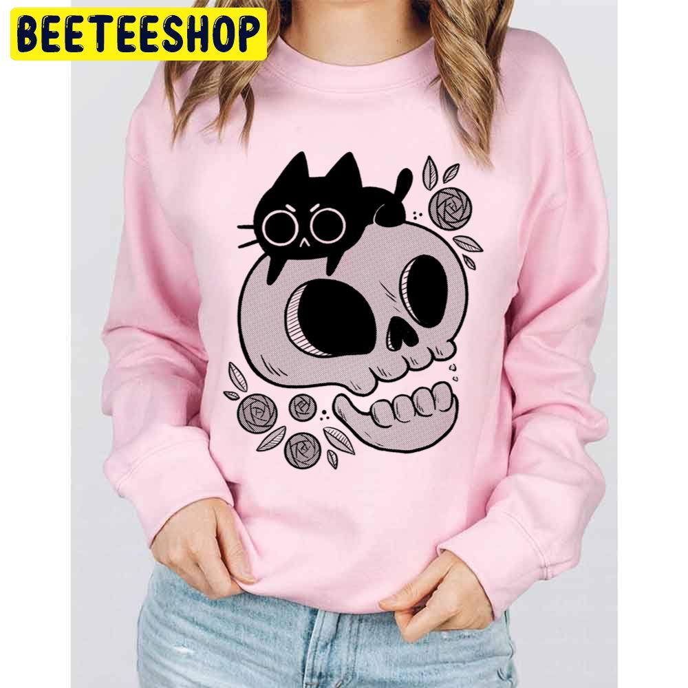 Skull Kitten Cute Black Cat Trending Unisex Sweatshirt Skull Kitten Cute Black Cat Trending Unisex Sweatshirt