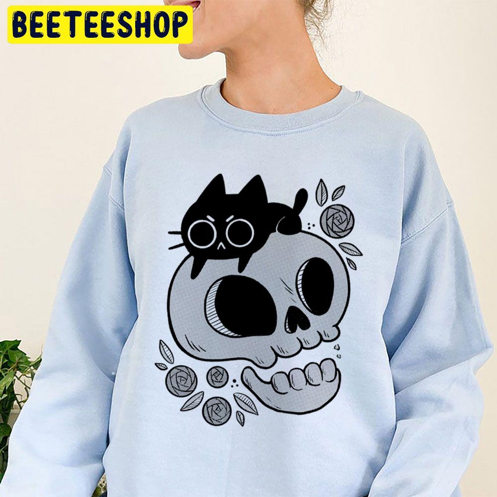Skull Kitten Cute Black Cat Trending Unisex Sweatshirt Skull Kitten Cute Black Cat Trending Unisex Sweatshirt