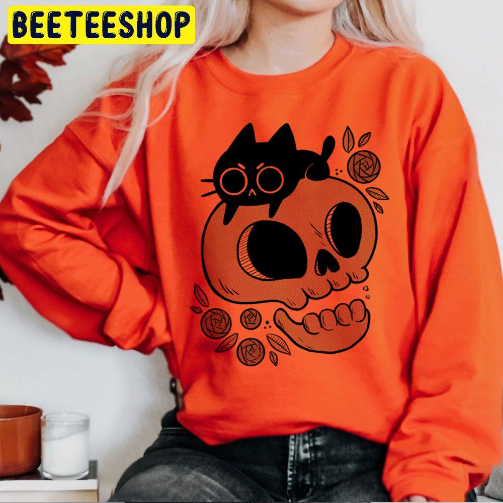 Skull Kitten Cute Black Cat Trending Unisex Sweatshirt Skull Kitten Cute Black Cat Trending Unisex Sweatshirt