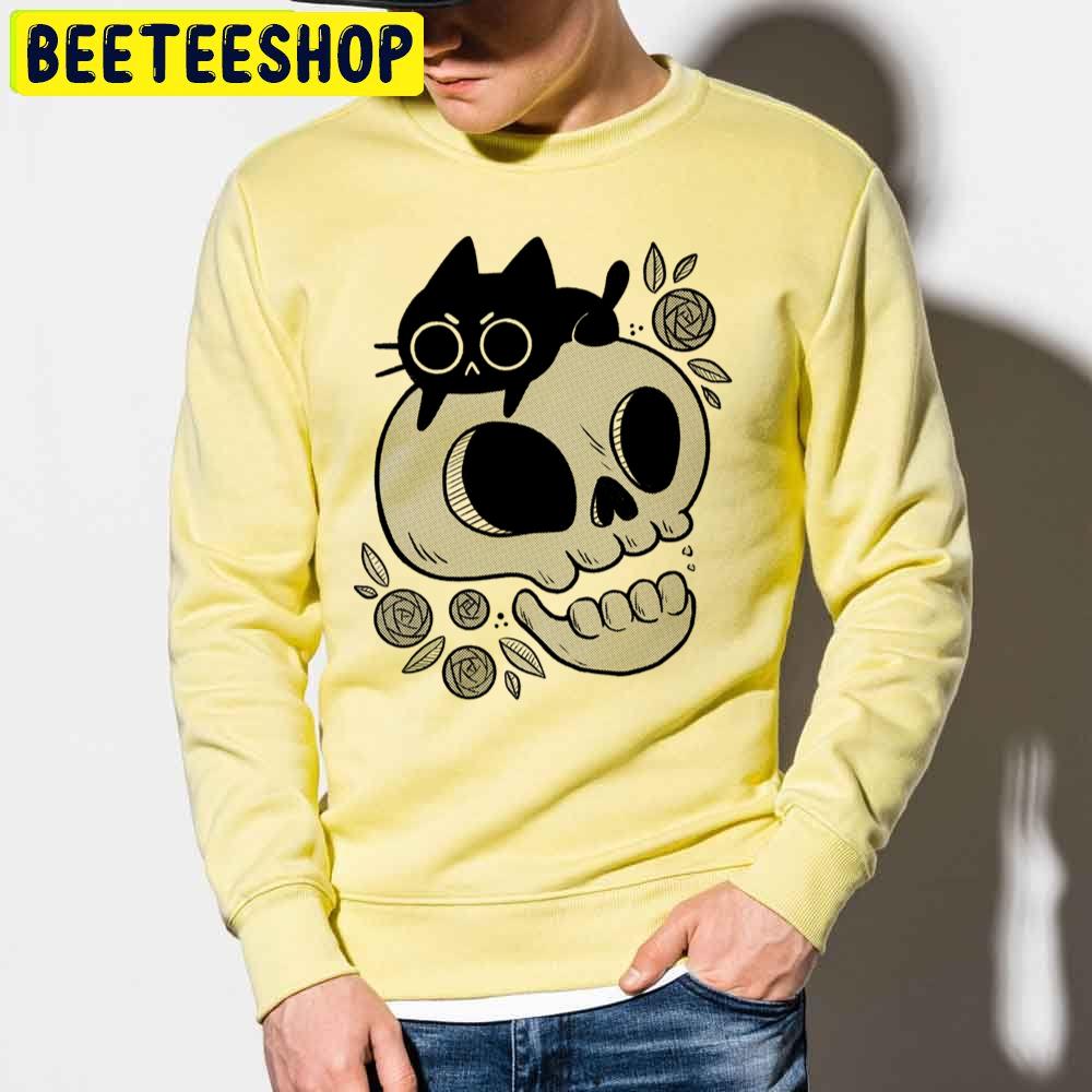 Skull Kitten Cute Black Cat Trending Unisex Sweatshirt Skull Kitten Cute Black Cat Trending Unisex Sweatshirt