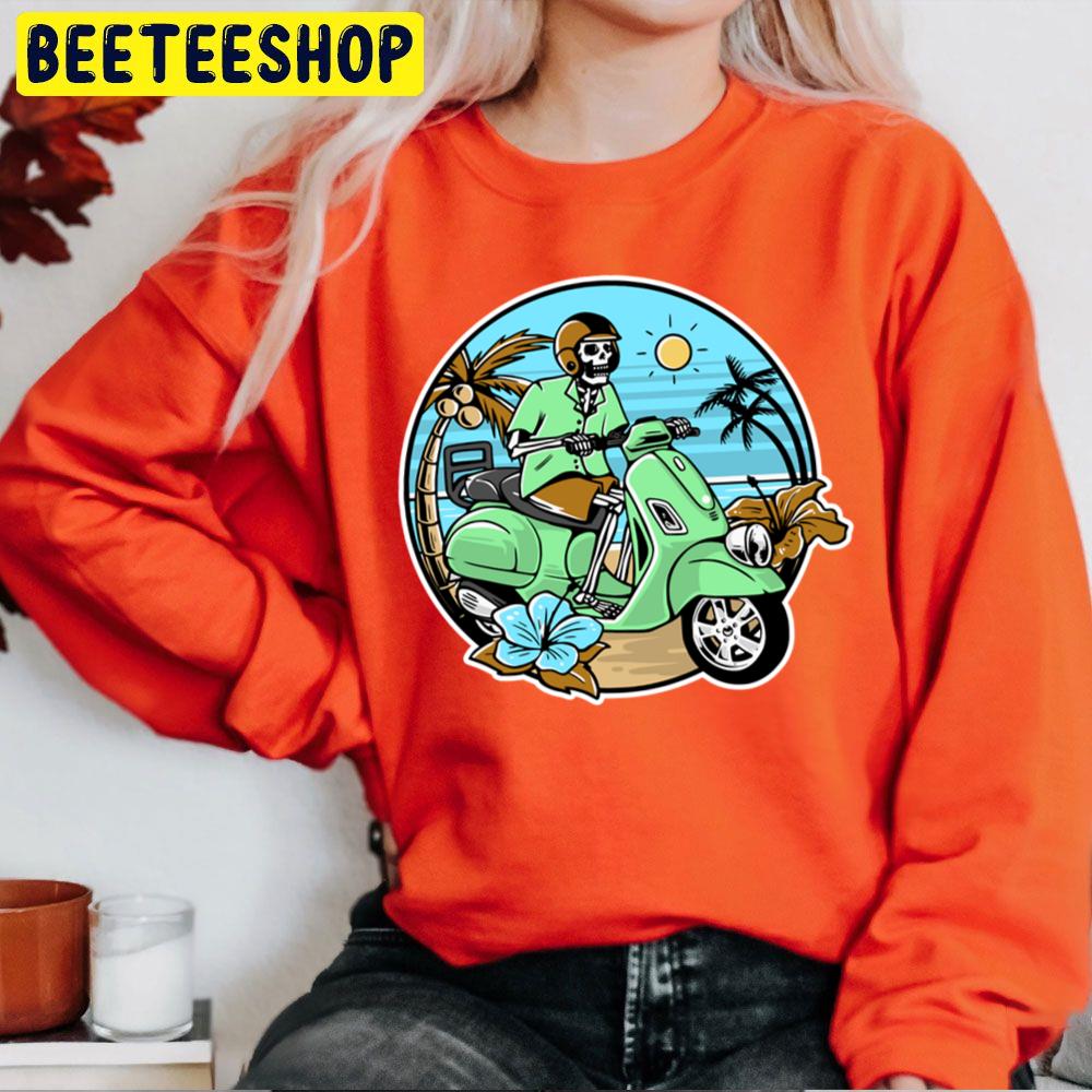Skull Riding Moto Halloween Unisex Sweatshirt Skull Riding Moto Halloween Unisex Sweatshirt