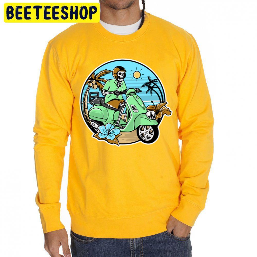 Skull Riding Moto Halloween Unisex Sweatshirt Skull Riding Moto Halloween Unisex Sweatshirt