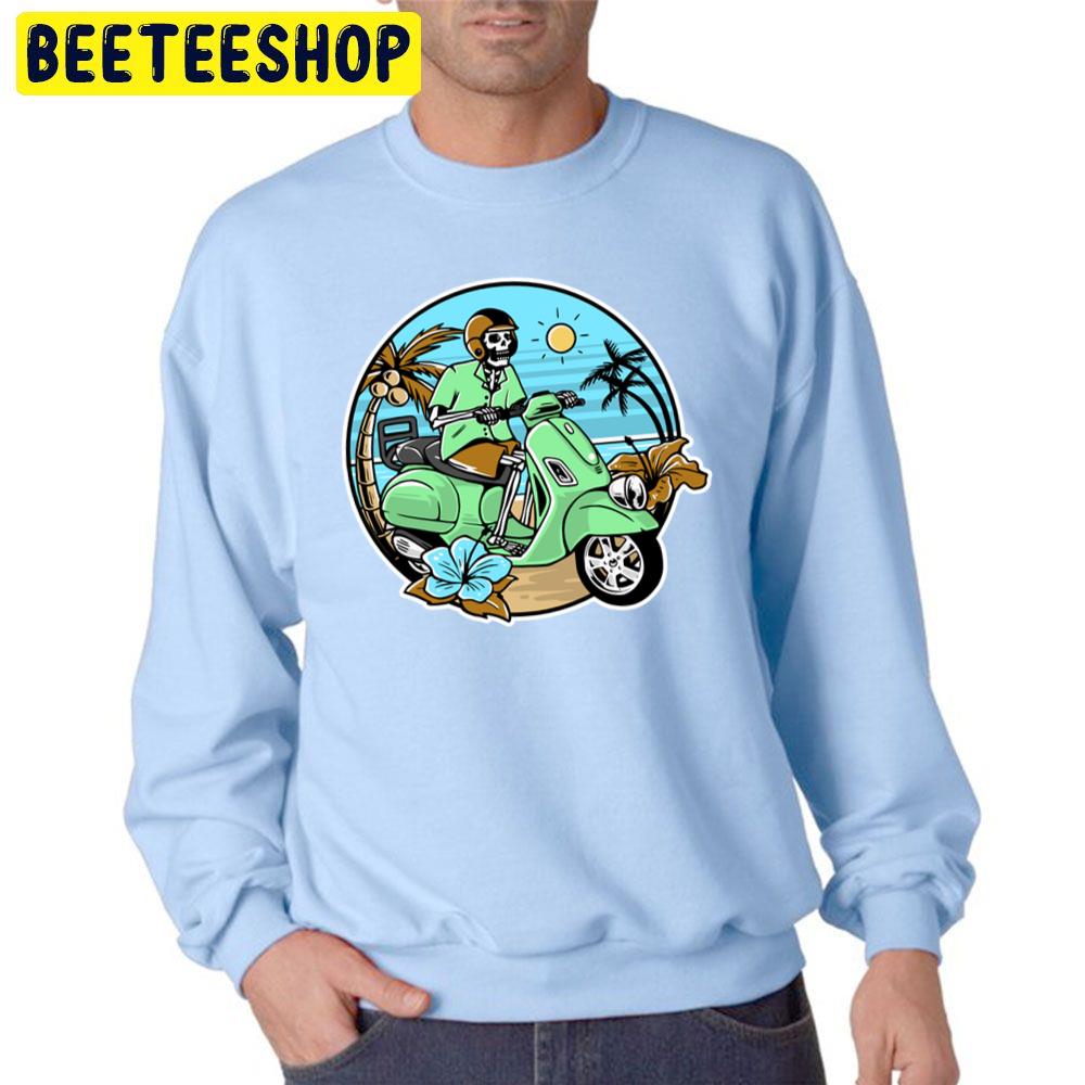 Skull Riding Moto Halloween Unisex Sweatshirt Skull Riding Moto Halloween Unisex Sweatshirt